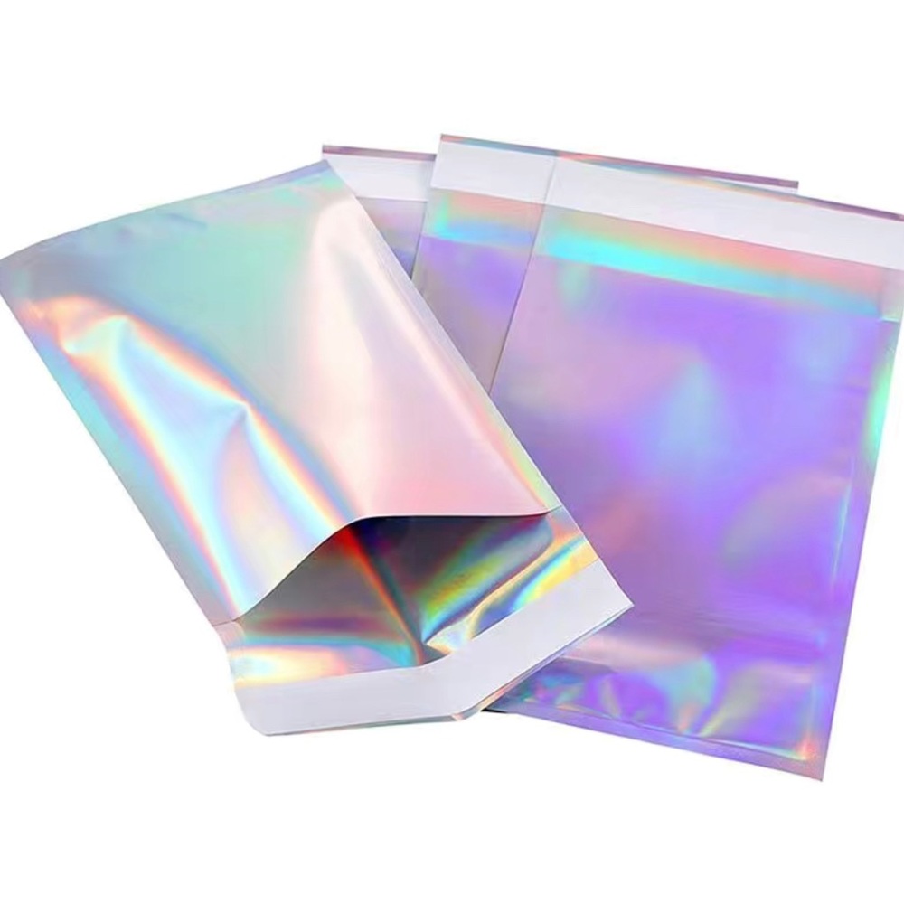 25pcs Holographic Flat Foil Mailing Envelope Laser Self Adhesive 4 sizes